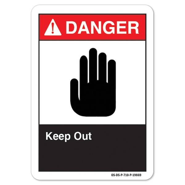 ANSI Danger, 10" Height, 14" Width, Aluminum, 14" W, 10" H, Landscape, Keep Out, Keep Out